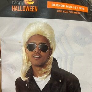 Halloween Blonde Mullet Wig
